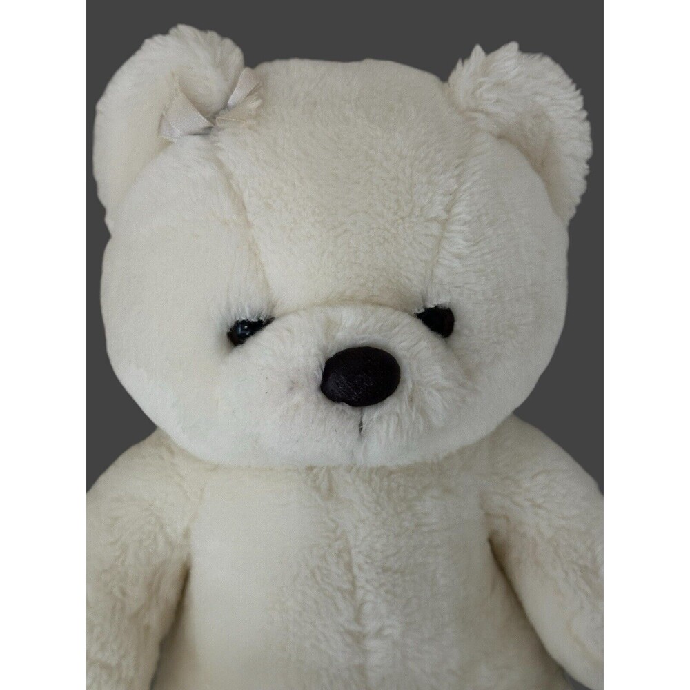 America Wego White Teddy Bear Plush 15” Huggable Vintage 1982 Stuffed Animal